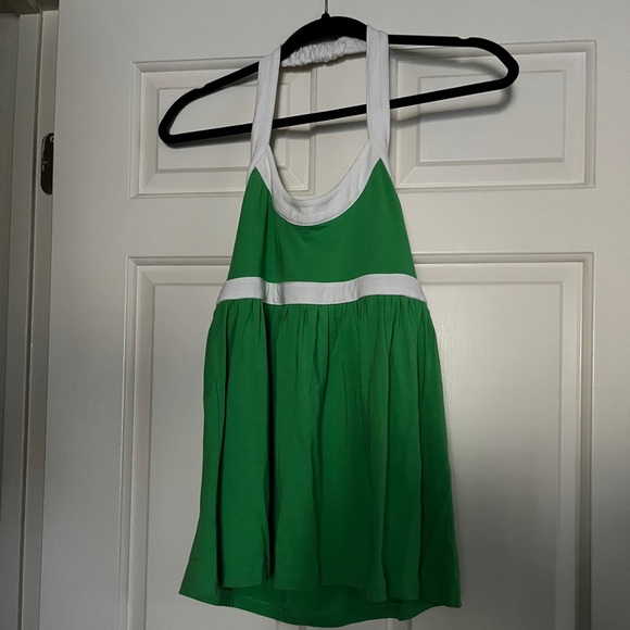 Moda International Green and White Tank Top - Picture 1 of 2